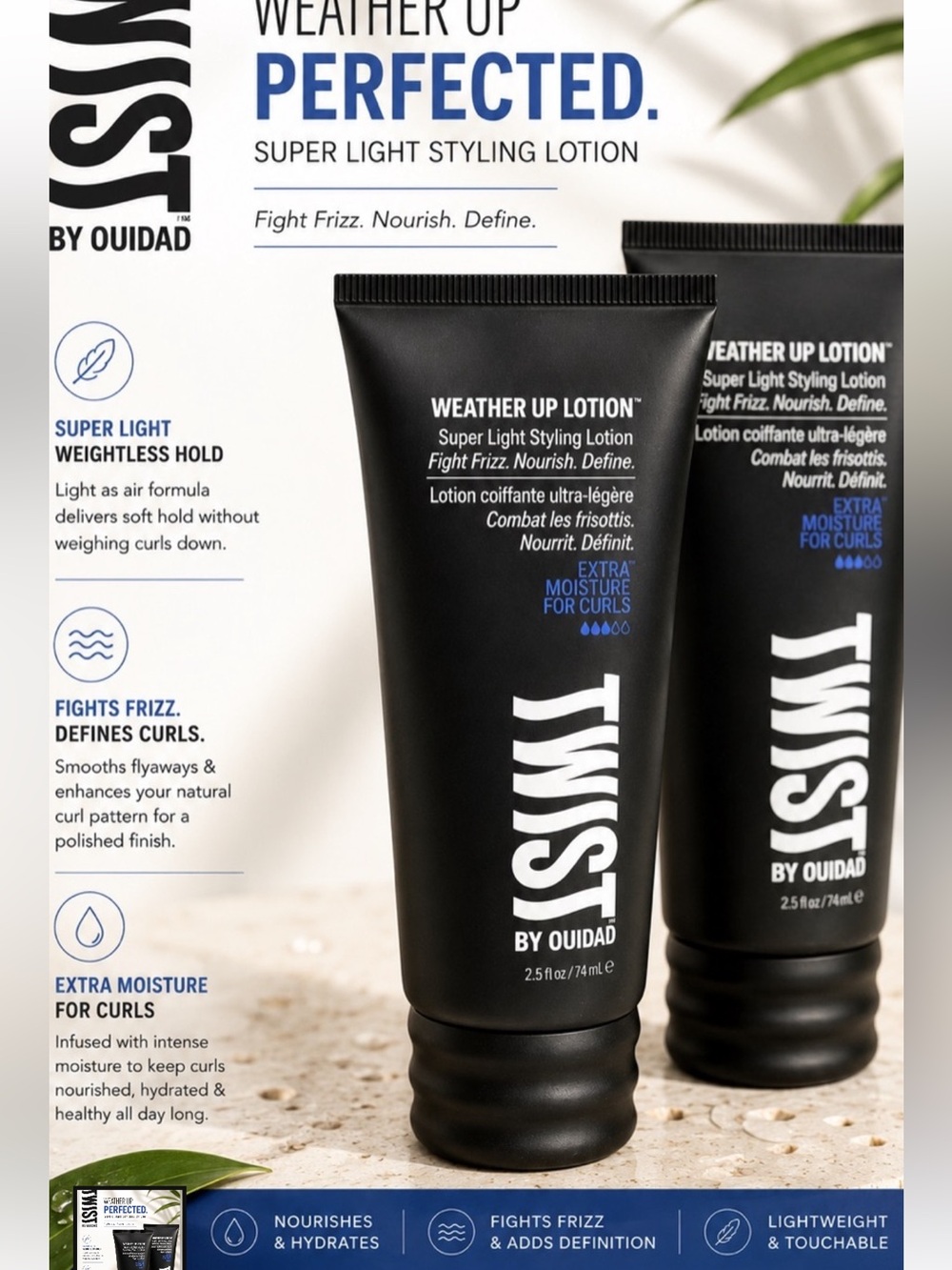2Bottles ofTWISTWeather Up Hair Lotion Super Light Styling Lotion for frizz!